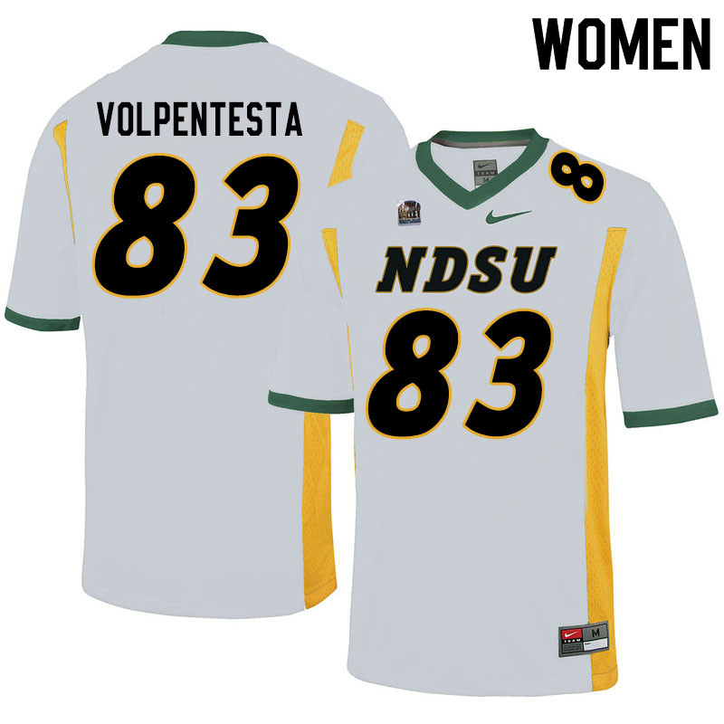 Women #83 Giancarlo Volpentesta North Dakota State Bison College Football Jerseys Sale-White